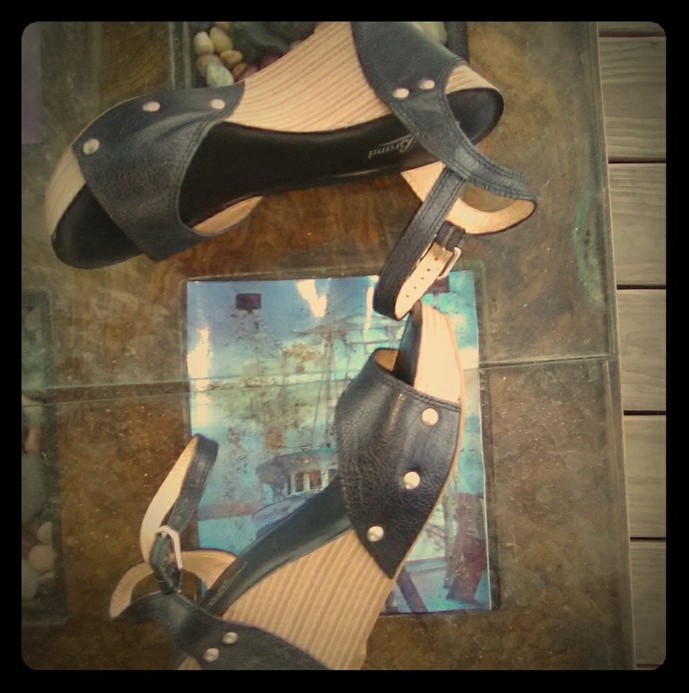Studded wedge sandals